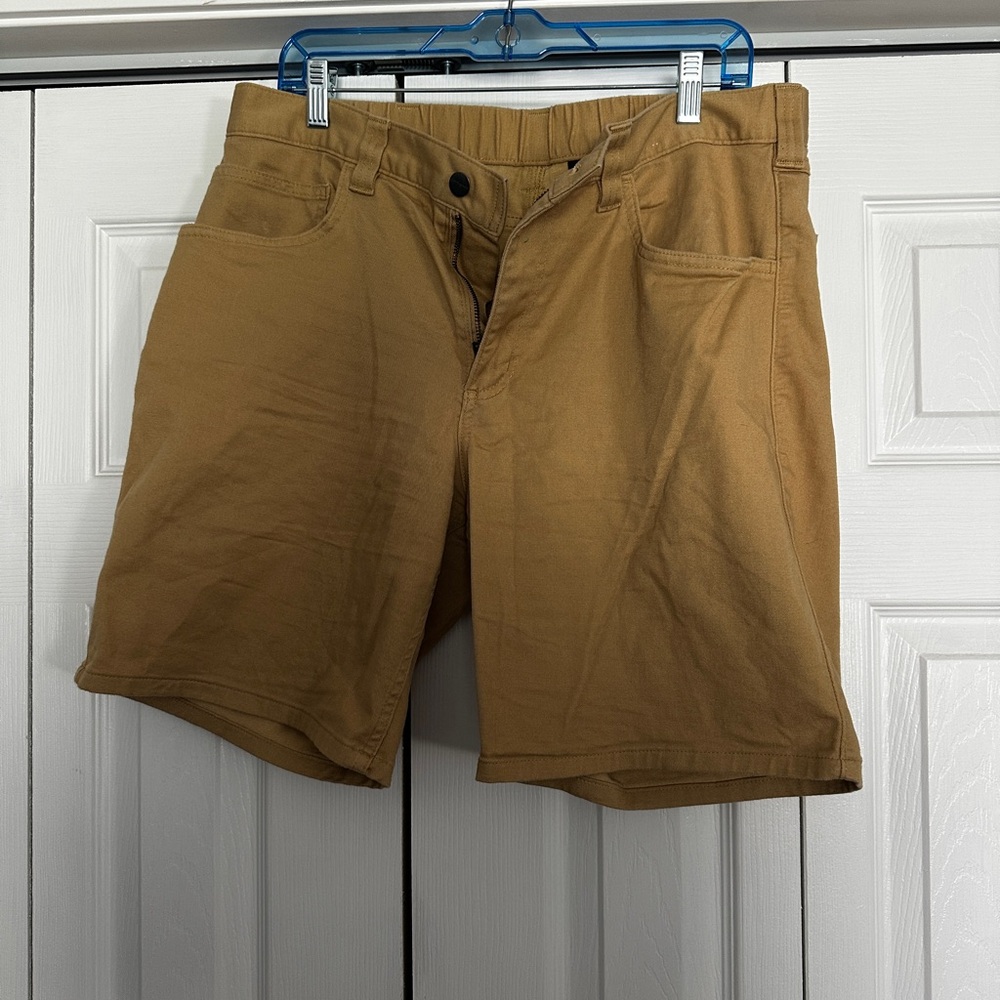 Carhartt Tan Flat Front Shorts Classic Design